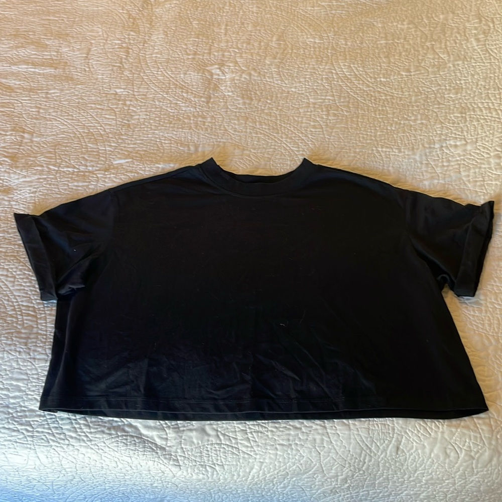 Black Abound Oversized Tshirt Tee Crop Top